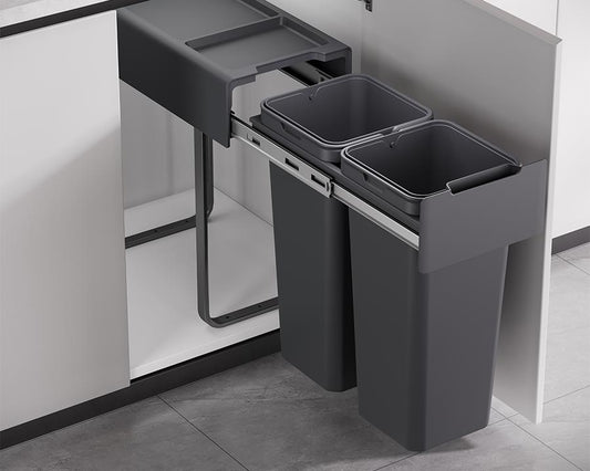 Kia Ora 34L OPTIO bins (2x17L) in Dark Grey K34