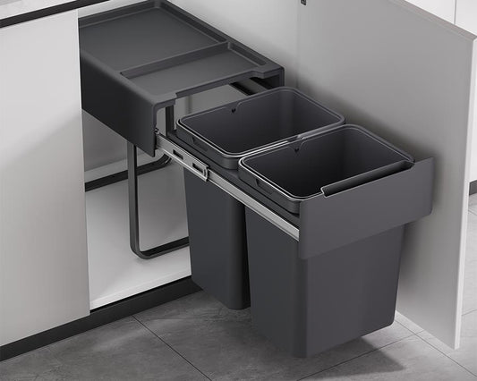 Kia Ora 40L OPTIO bins (2x20L) in Dark Grey K40