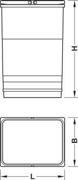 NINKA ninka eins2vier One2Five Waste Bin Systems, dark grey Hailo Hafele bins Replacement Bin Bucket