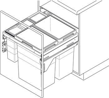 Waste Bin, Double Pull Out Kitchen Cupboard Bin Hailo Euro Cargo ST60
