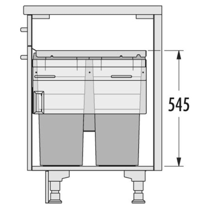 Waste Bin, Double Pull Out Kitchen Cupboard Bin Hailo Euro Cargo ST60