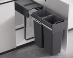 Kia Ora 34L OPTIO bins (2x17L) in Dark Grey K34