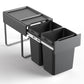 Kia Ora 40L OPTIO bins (2x20L) in Dark Grey K40