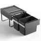 Kia Ora 38L OPTIO bins (2x19L) in Dark Grey K38