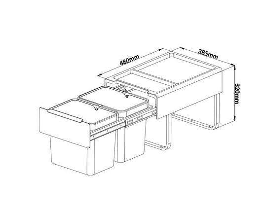 Kia Ora 38L OPTIO bins (2x19L) in Dark Grey K38