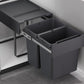 Kia Ora 50L OPTIO bins (2X25L) in Dark Grey K50