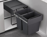 Kia Ora 50L OPTIO bins (2X25L) in Dark Grey K50