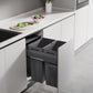 Kia Ora VITA 66L (2x33L) Kitchen Bin in Dark Grey. To suit 450mm cabinet K66450