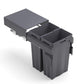 Kia Ora VITA 74L (2x37L) Kitchen Bin in Dark Grey. To suit 450mm cabinet K74450