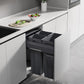 Kia Ora VITA 69L (2x16L+37L) Kitchen Bin in Dark Grey. To suit 500mm cabinet K69