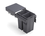 Kia Ora VITA 74L (2x37L) Kitchen Bin in Dark Grey. To suit 500mm cabinet K74