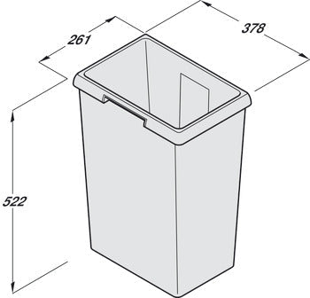Replacement bin, 38 litres, Hailo Euro-Cargo 3619-45/50/60