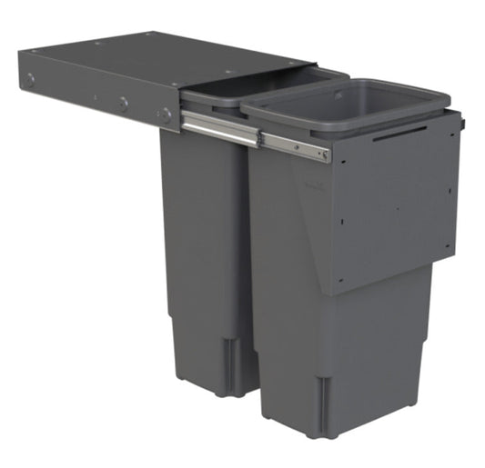 Hideaway Compact 2 x 35ltr Top Mount Door Mount Double Pull Out Kitchen Cupboard Bin (HA70BBC) 503.52.483